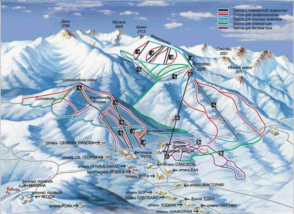 Карта схема Боровец